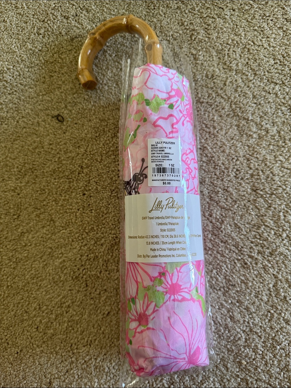 NEW GWP! Lilly Pulitzer Travel Umbrella in Bees Knees!